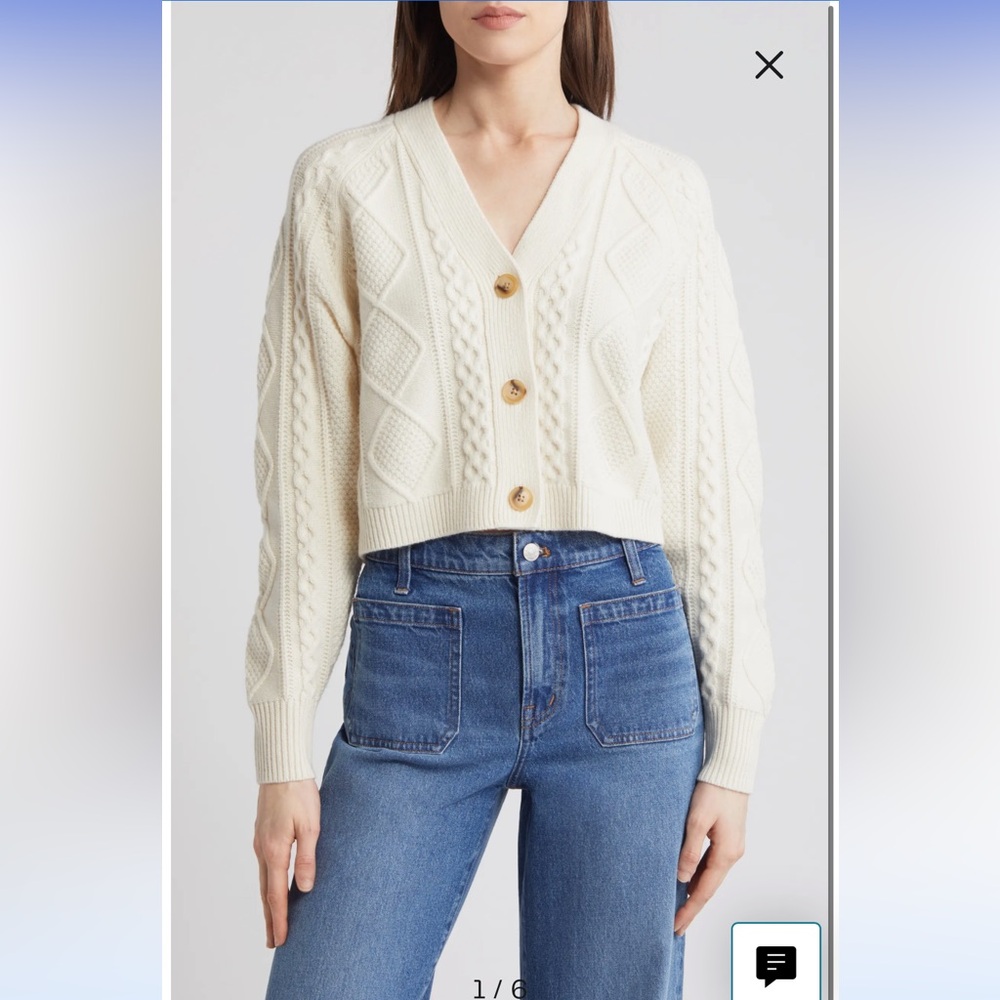 Madewell Cropped Ivory Sweater